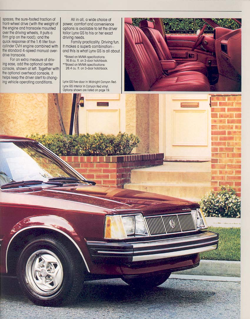 1984 Mercury Lynx Brochure Page 19